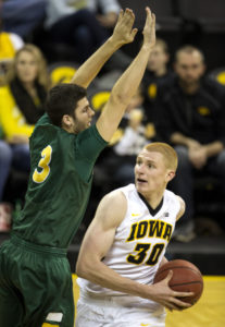 Aaron White finished with 10 points and 8 rebounds (Brian Ray/hawkeyesports.com)