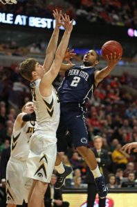 Senior D.J. Newbill scored a team-high 18 points in the Nittany Lion's upset of Iowa (Photo Credit: Jonathan Daniel/Getty Images).