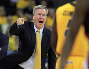 Fran McCaffery screaming at one of his players