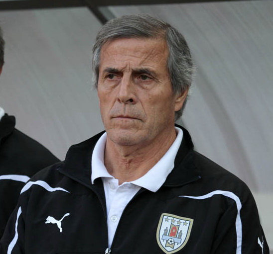 Uruguay manager Óscar Wáshington Tabárez can be pleased with the fact that his team is in 2nd-place in South America. Photo courtesy Wikimedia Commons User: Елена Рыбакова Photo licensed under Creative Commons Attribution-Share Alike 3.0 Unported License.
