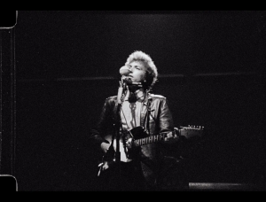 Film still from the 1965 Newport Folk Festival footage, filmed by Murray Lerner